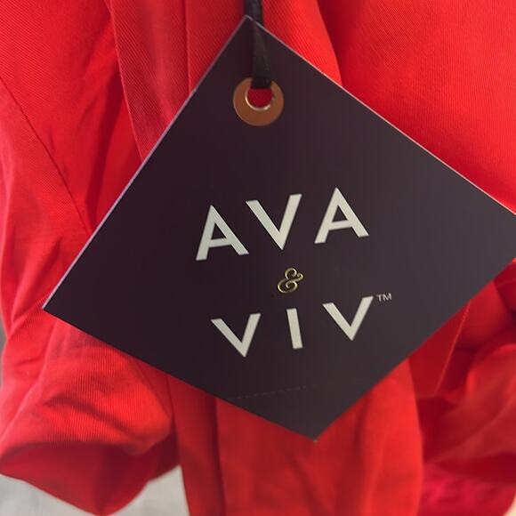 NWT Ava & Viv Red Button Front A-Line Fit & Flare Summer Dress Size 2X - Picture 12 of 13